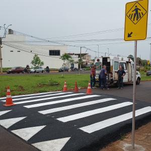 Imagem da notícia PREFEITURA INSTALA NOVAS FAIXAS ELEVADAS NA CIDADE