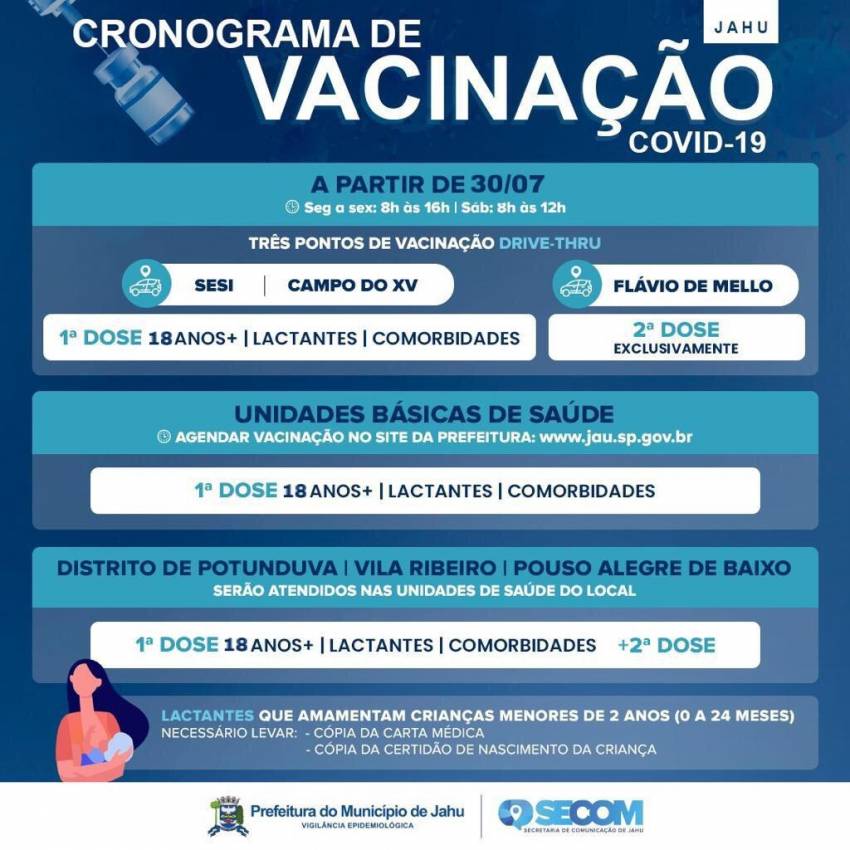 MAIORES DE 18 SERÃO VACINADOS CONTRA A COVID-19 A PARTIR DE SEXTA