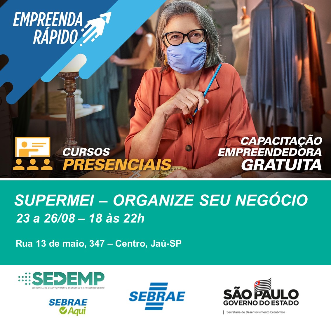 CURSO GRATUITO Empreenda Rápido – Organize seu negócio (PRESENCIAL)