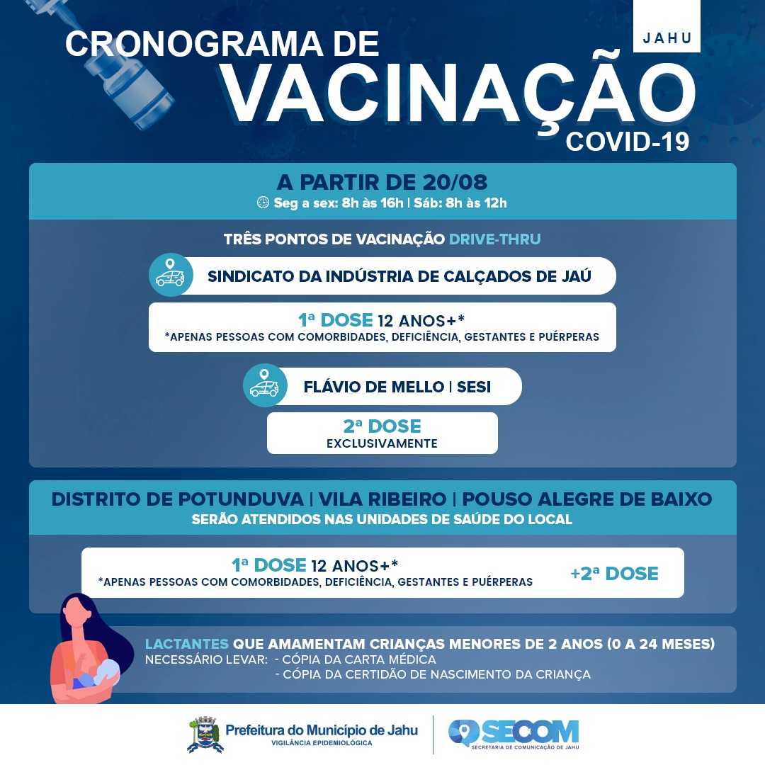 ATENÇÃO CRONOGRAMA DE VACINAÇÃO
