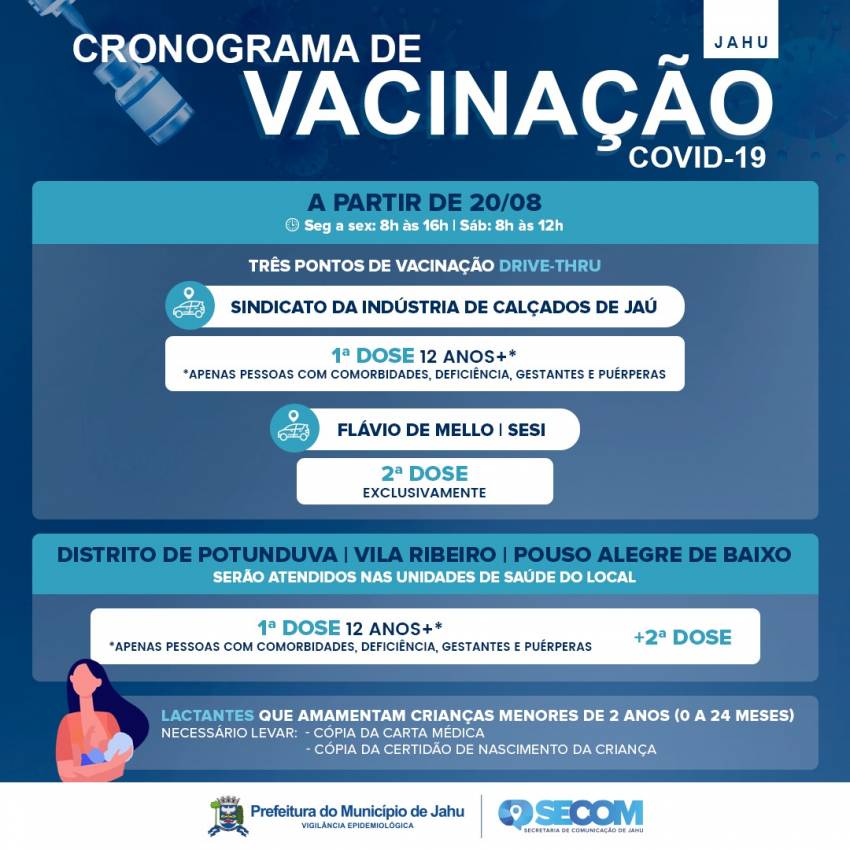 ATENÇÃO CRONOGRAMA DE VACINAÇÃO