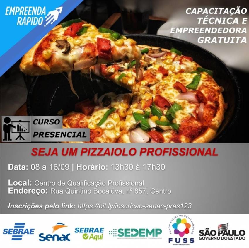 FUSS OFERECE CURSO GRATUITO DE PIZZAIOLO