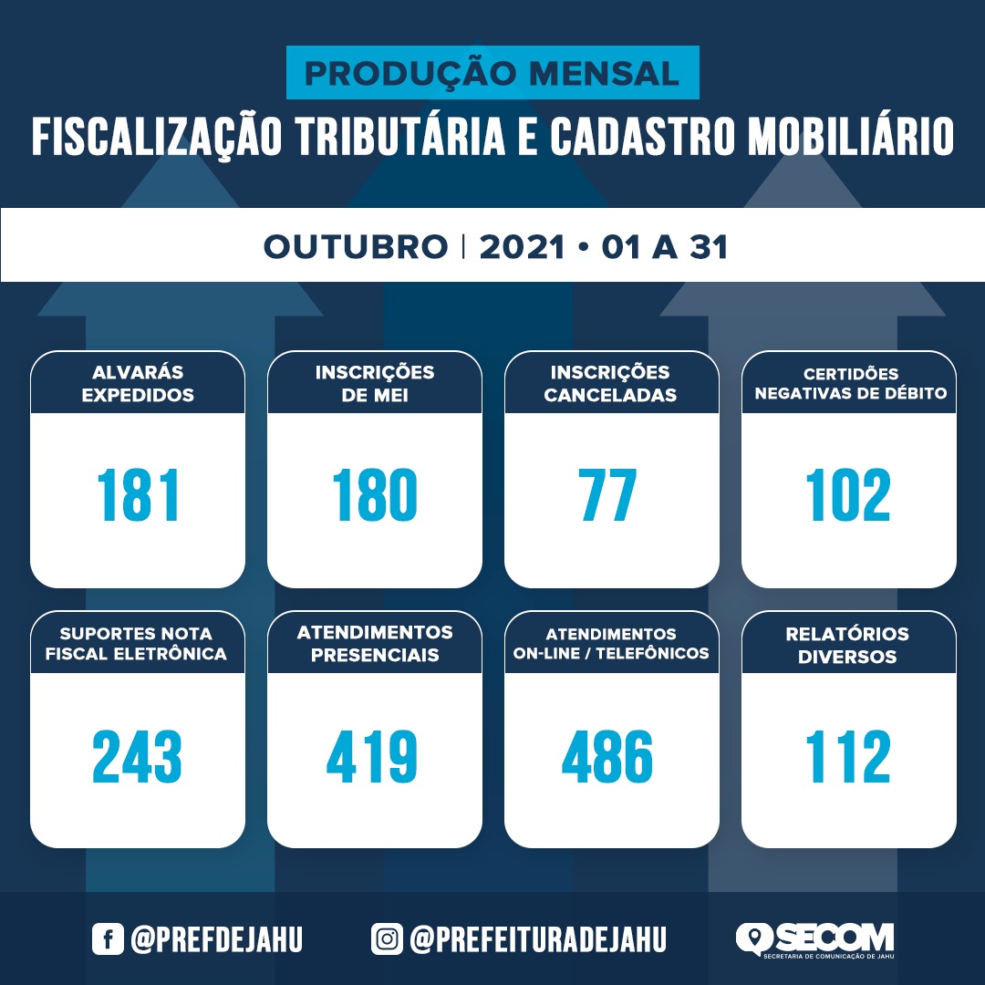 BALANÇO DE ATENDIMENTOS DO SETOR DE FISCALIZAÇÃO TRIBUTÁRIA E CADASTRO MOBILIÁRIO