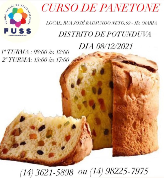FUSS OFERECE CURSO DE PANETONE EXCLUSIVAMENTE PARA POTUNDUVA