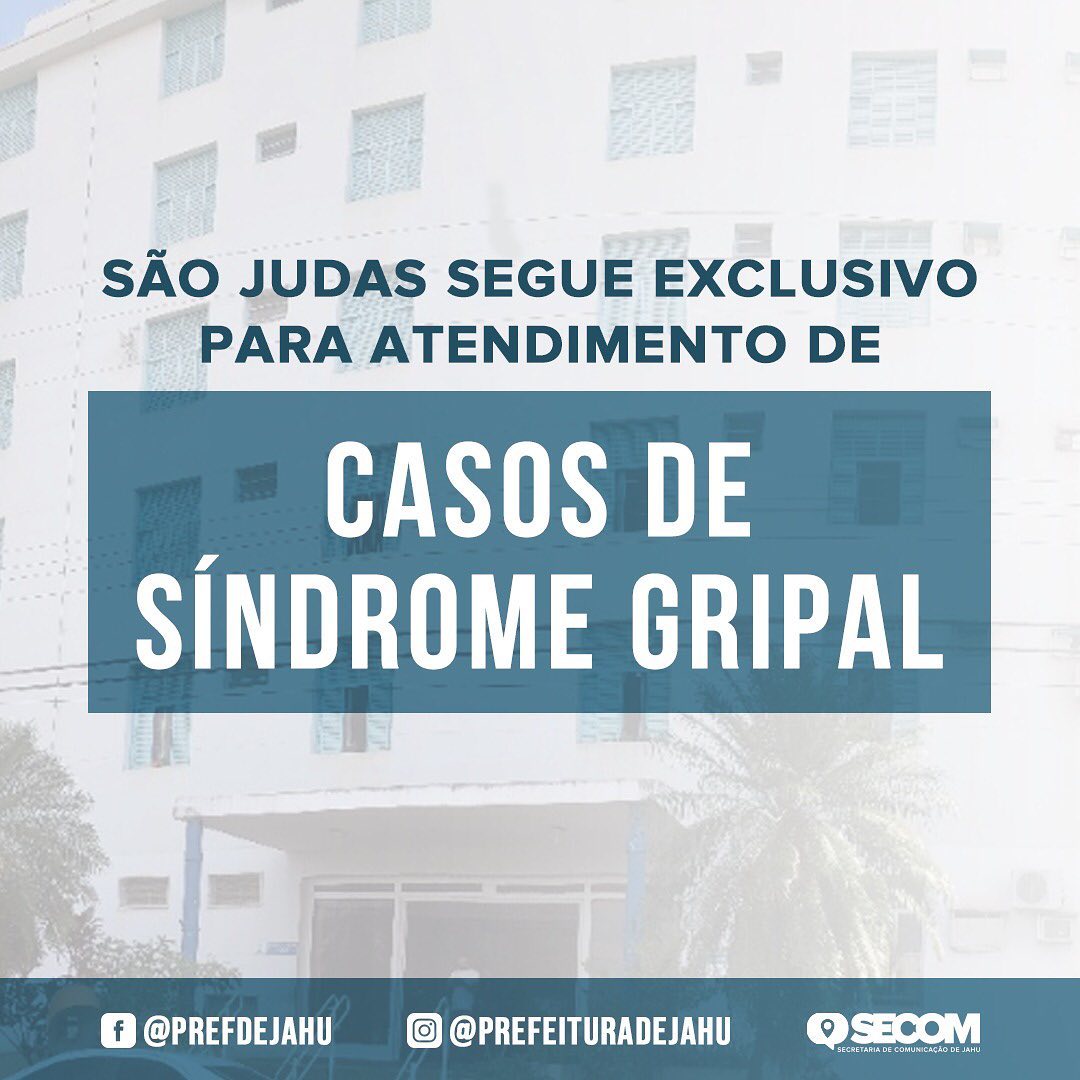 SÃO JUDAS SEGUE EXCLUSIVO PARA ATENDIMENTO DE CASOS DE SÍNDROME GRIPAL