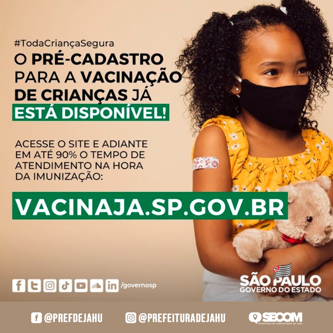 PAIS, FAÇAM O PRÉ-CADASTRO PARA VACINAÇÃO DOS SEUS FILHOS!