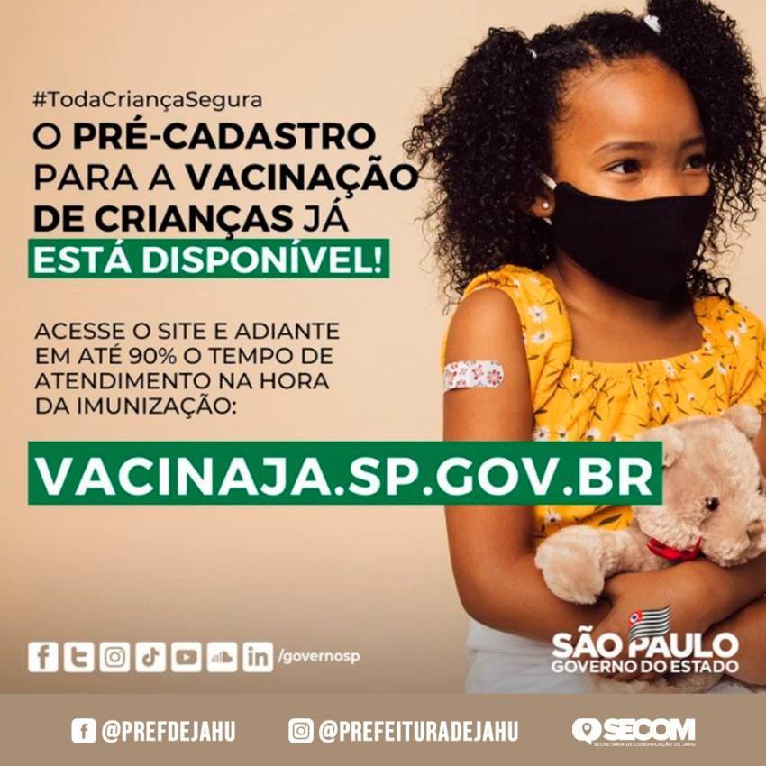 PAIS, FAÇAM O PRÉ-CADASTRO PARA VACINAÇÃO DOS SEUS FILHOS!
