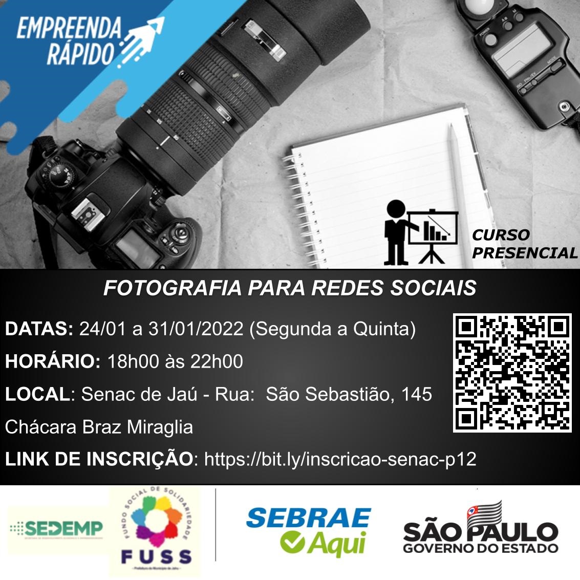 SEBRAE OFERECE CURSO DE FOTOGRAFIA PARA REDES SOCIAIS