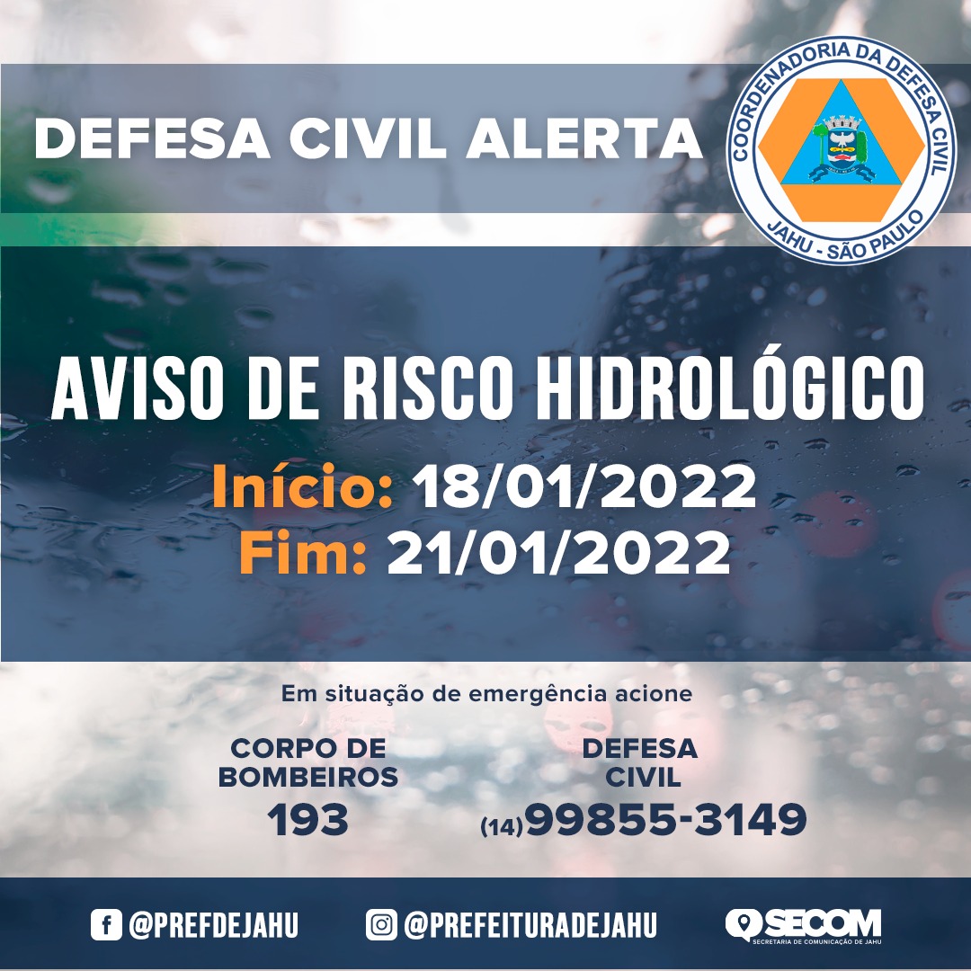 DEFESA CIVIL EMITE ALERTA AMARELO