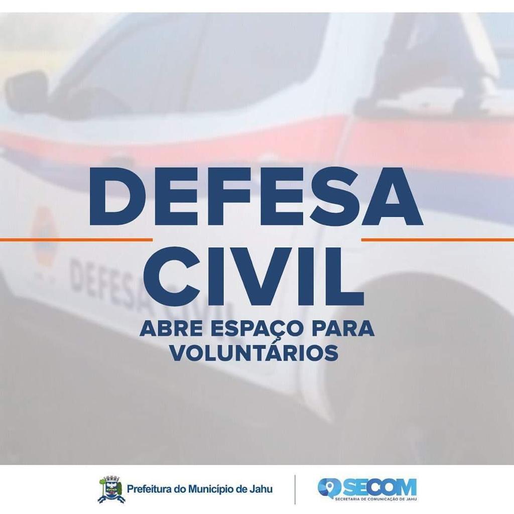 DEFESA CIVIL ORGANIZA GRUPO DE VOLUNTÁRIOS