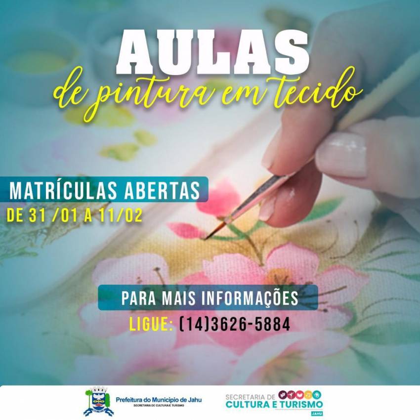 ESTÃO ABERTAS INSCRIÇÕES PARA AULAS DE PINTURA EM VÁRIOS ESTILOS E MATERIAIS