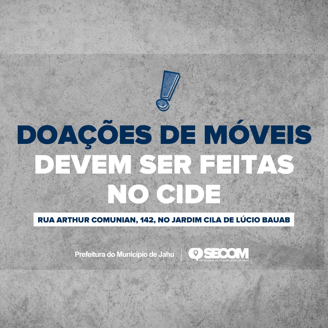 DOAÇÃO DE MÓVEIS PARA AS VÍTIMAS DA ENCHENTE DEVEM SER FEITAS NO CIDE