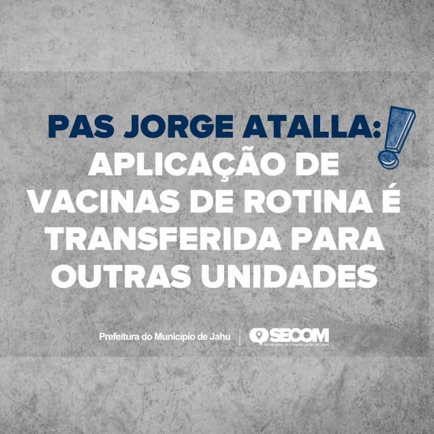 ATENDIMENTOS DO PAS JORGE ATALLA SEGUEM SUSPENSOS