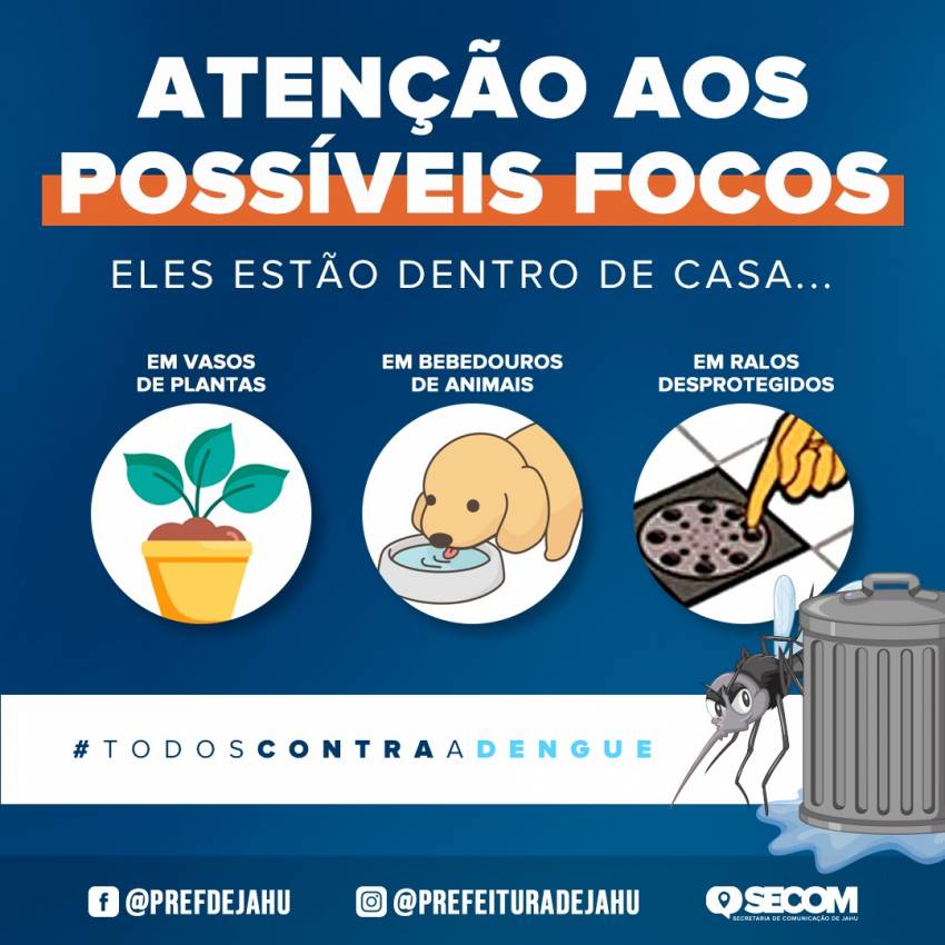 PRINCIPAIS FOCOS DE DENGUE ESTÃO DENTRO DE CASA