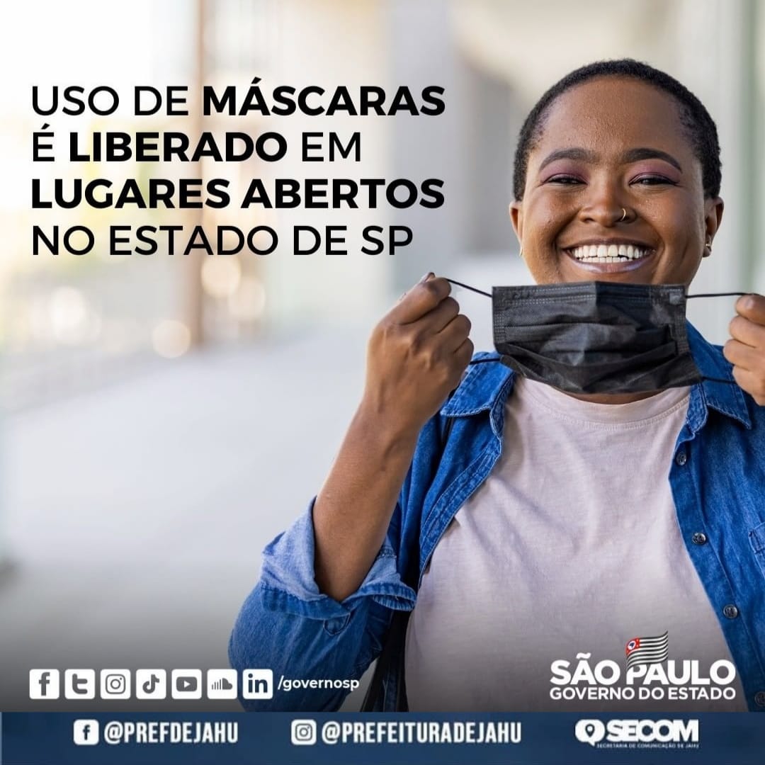 PREFEITURA SEGUE ESTADO E FLEXIBILIZA USO DE MÁSCARAS