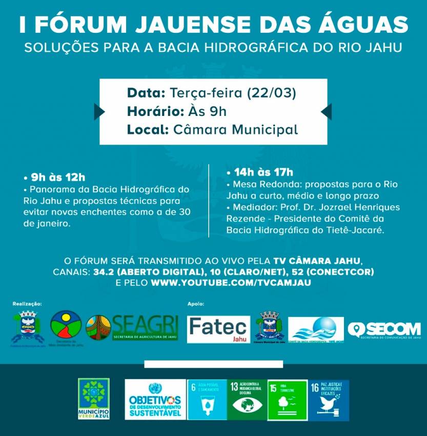 JAHU REALIZA “I FÓRUM JAUENSE DAS ÁGUAS”