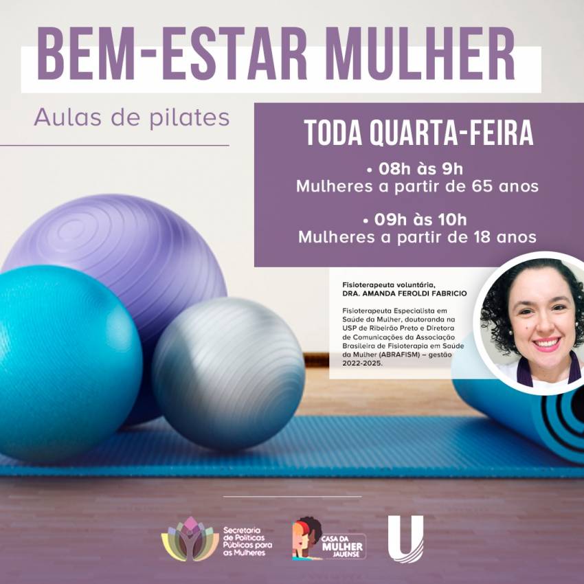 MULHERES PODEM PRATICAR PILATES GRATUITAMENTE  