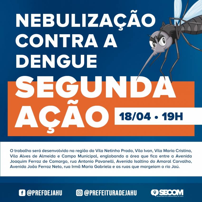 PREFEITURA REALIZA NOVA AÇÃO DE NEBULIZAÇÃO CONTRA A DENGUE