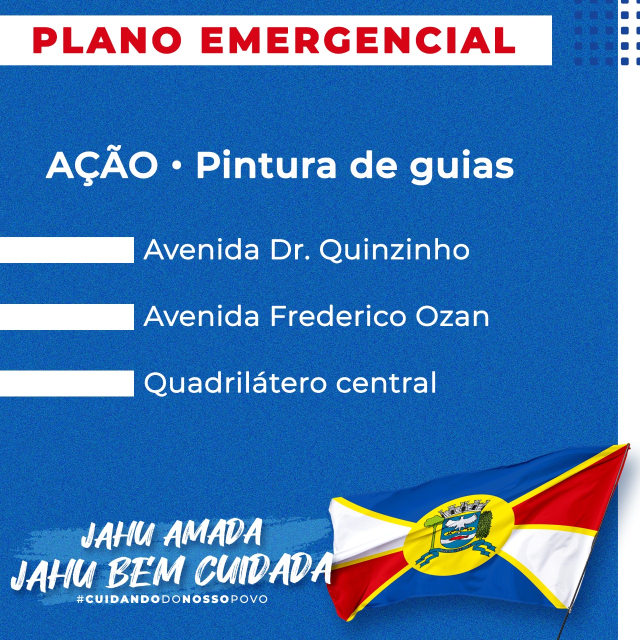 PINTURA DE GUIAS É A PRIMEIRA AÇÃO DO PLANO EMERGENCIAL
