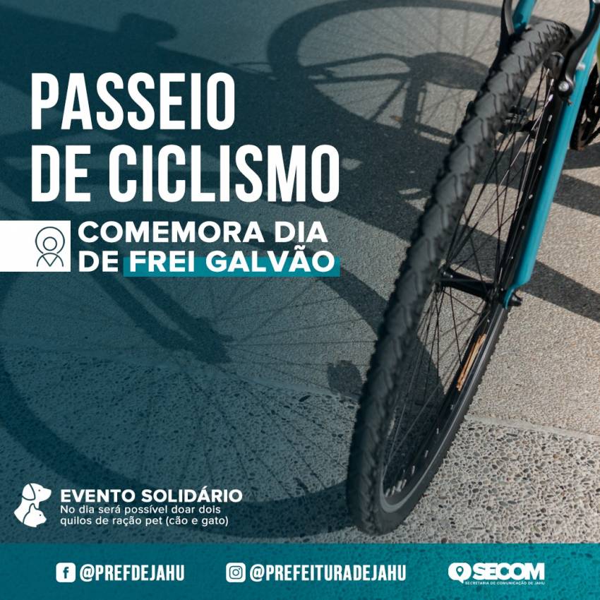PASSEIO DE CICLISMO COMEMORA DIA DE FREI GALVÃO