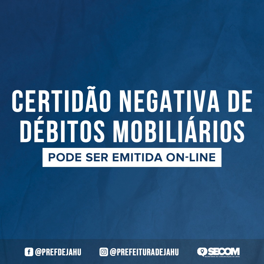 CERTIDÃO NEGATIVA DE DÉBITOS MOBILIÁRIOS PODE SER EMITIDA ON-LINE