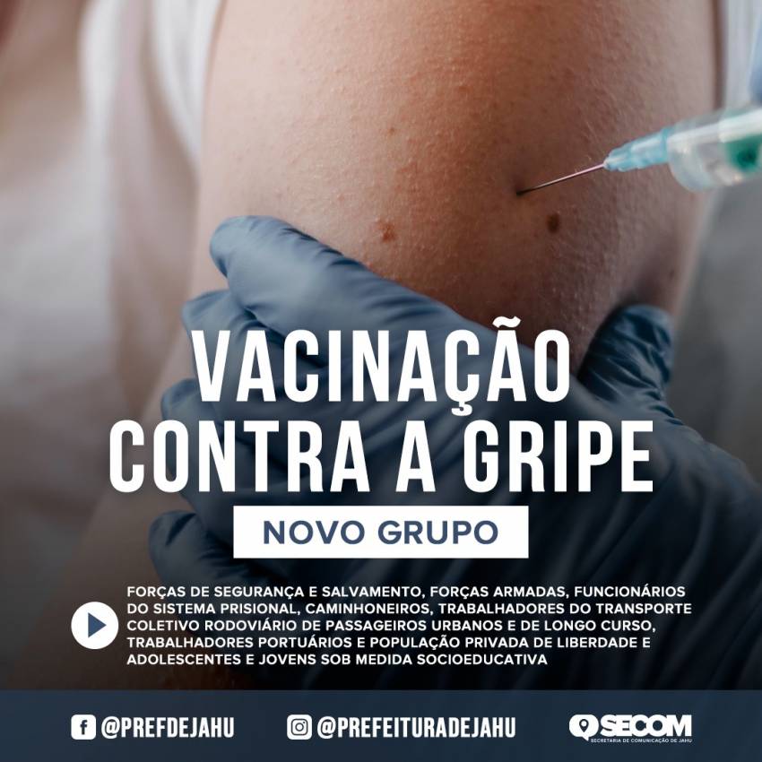 VACINAÇÃO CONTRA A GRIPE TEM INÍCIO PARA NOVO GRUPO