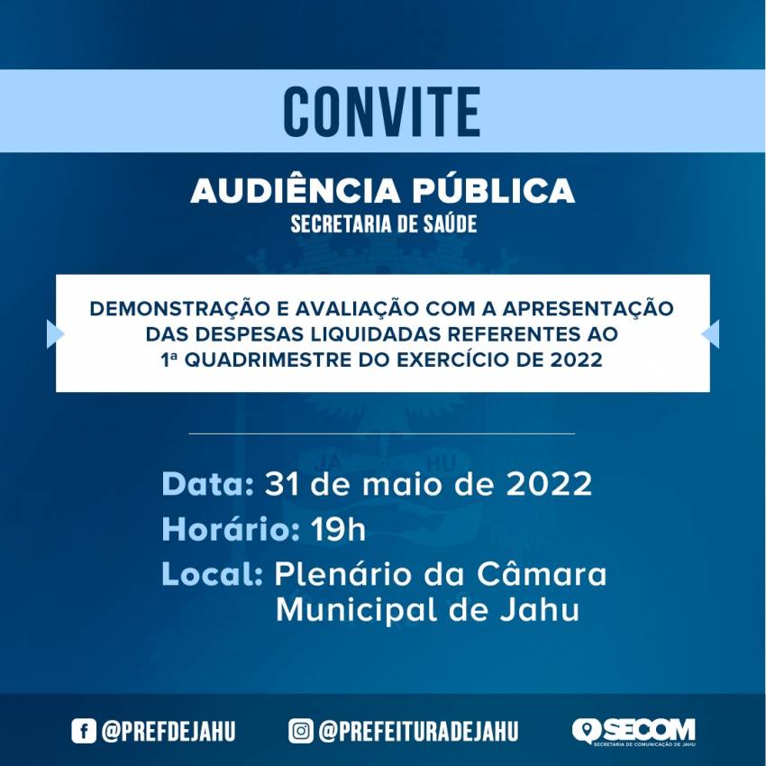SAÚDE REALIZA AUDIÊNCIA PÚBLICA DE PRESTAÇÃO DE CONTAS