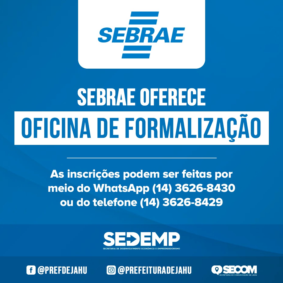 SEBRAE OFERECE OFICINA DE FORMALIZAÇÃO