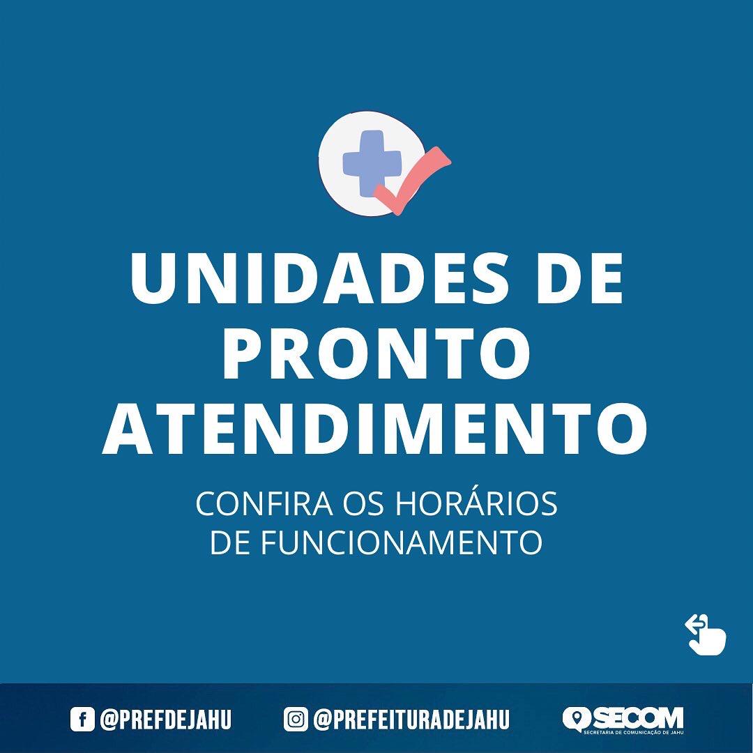 CONFIRA OS HORÁRIOS DE FUNCIONAMENTO DAS UNIDADES DE PRONTO ATENDIMENTO