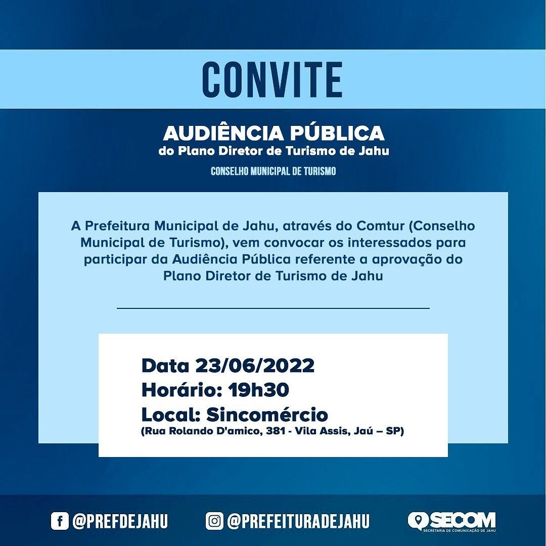 AUDIÊNCIA PÚBLICA DISCUTE PLANO DIRETOR DE TURISMO