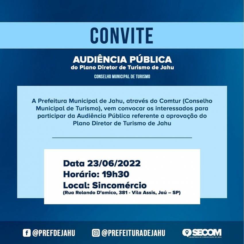 AUDIÊNCIA PÚBLICA DISCUTE PLANO DIRETOR DE TURISMO