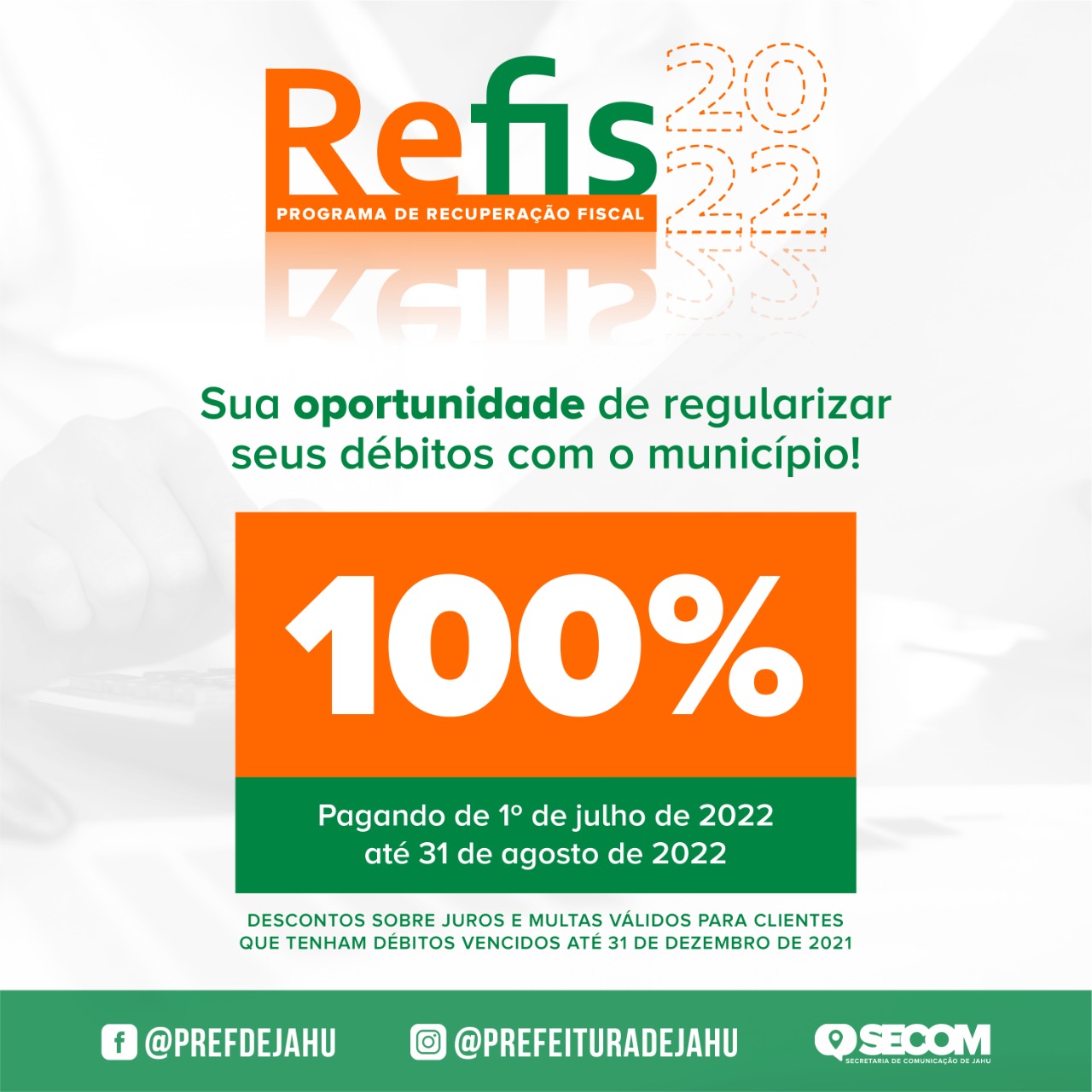 PREFEITURA CONCEDE ANISTIA DE ATÉ 100% NAS MULTAS E JUROS DE DÉBITOS  