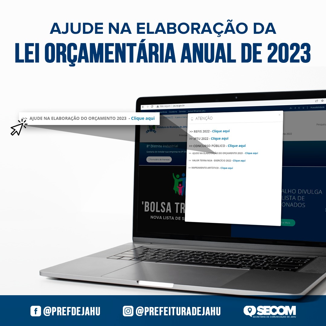 AJUDE NA ELABORAÇÃO DA LEI ORÇAMENTÁRIA ANUAL DE 2023
