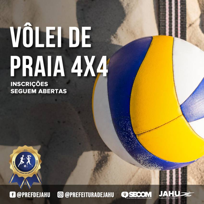 INSCRIÇÕES PARA CAMPEONATO DE VÔLEI DE PRAIA 4X4 SEGUEM ABERTAS