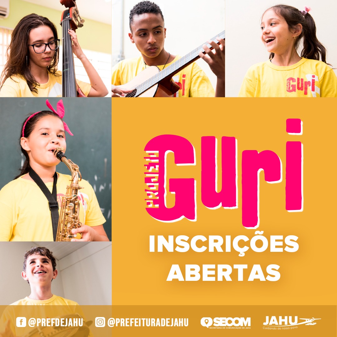 INSCRIÇÕES PARA O PROJETO GURI VÃO ATÉ O FIM DO MÊS