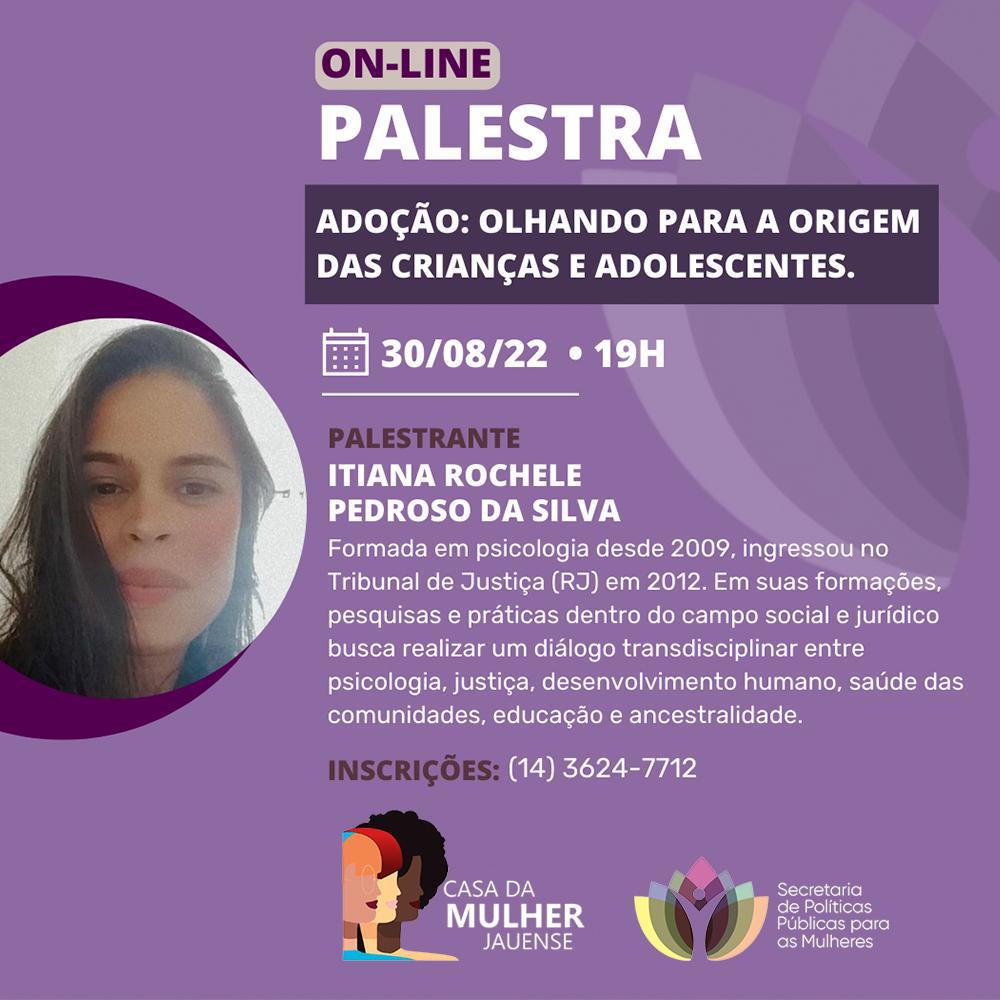 ORIGEM DE CRIANÇAS E ADOLESCENTES É TEMA DE PALESTRA SOBRE ADOÇÃO