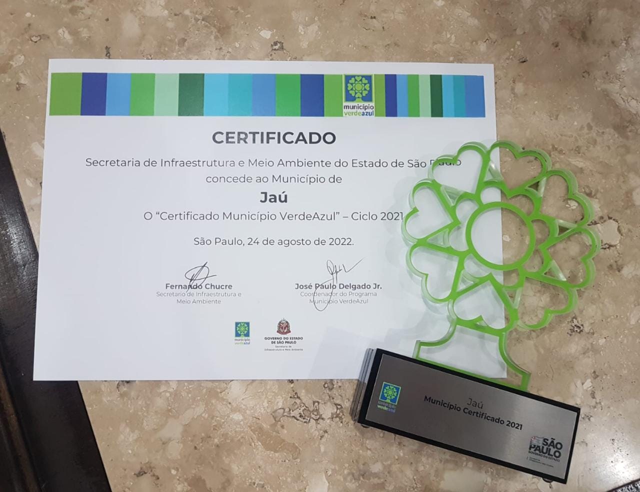 JAHU CONSEGUE CERTIFICADO DE MUNICÍPIO VERDE AZUL