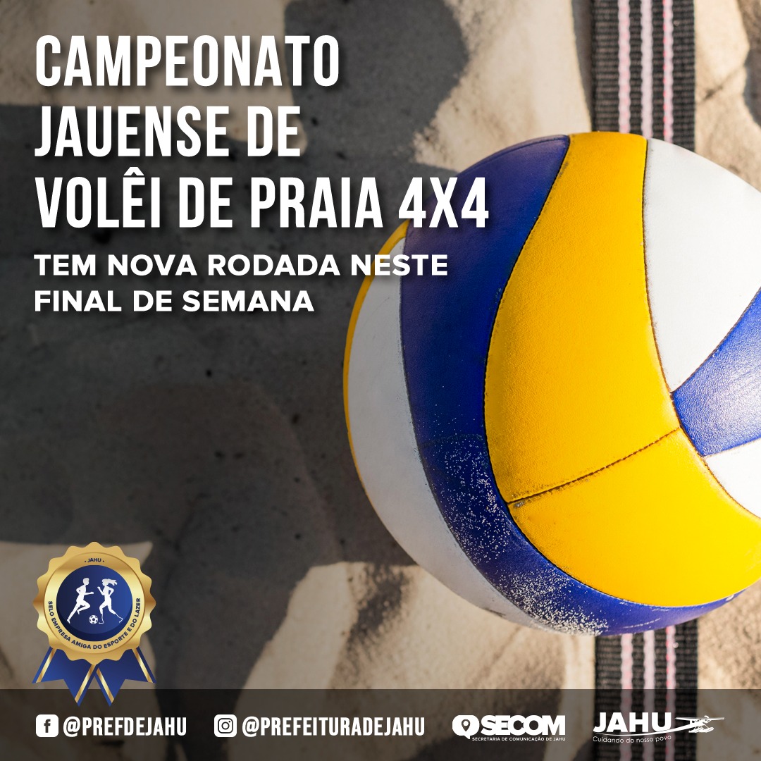 CAMPEONATO JAUENSE DE VOLÊI DE PRAIA 4X4 TEM NOVA RODADA NESTE FINAL DE SEMANA