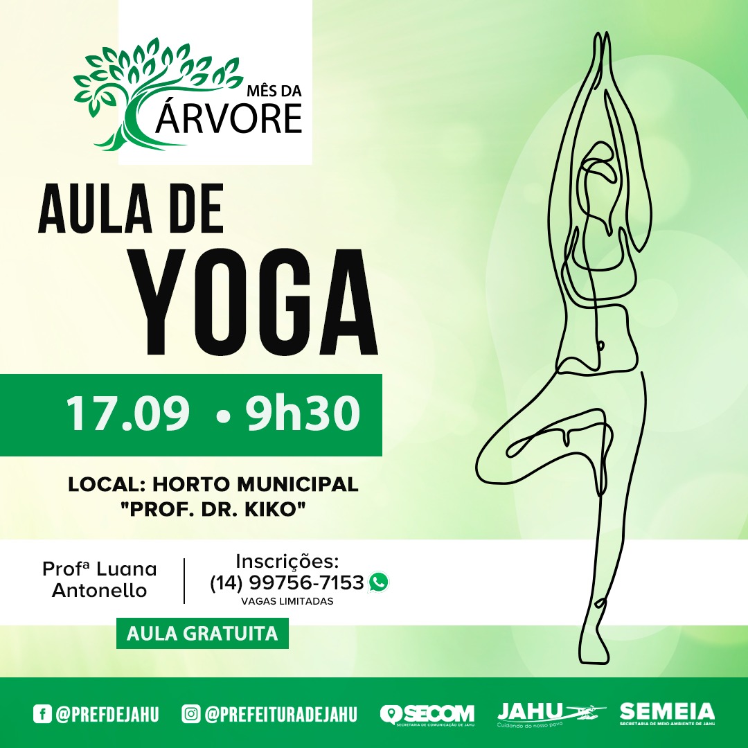 ESTÃO ABERTAS INSCRIÇÕES PARA AULA DE YOGA NO HORTO MUNICIPAL