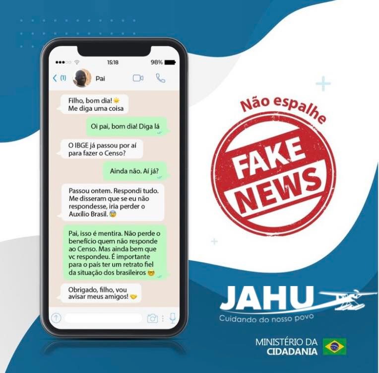 É FAKE NEWS NOTÍCIA DE QUE PERDE O AUXÍLIO BRASIL QUEM NÃO RESPONDE AO CENSO