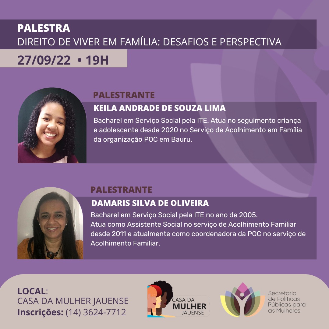 PROJETO MATERNAR PAUTA DIREITO E DESAFIOS DA VIDA EM FAMÍLIA