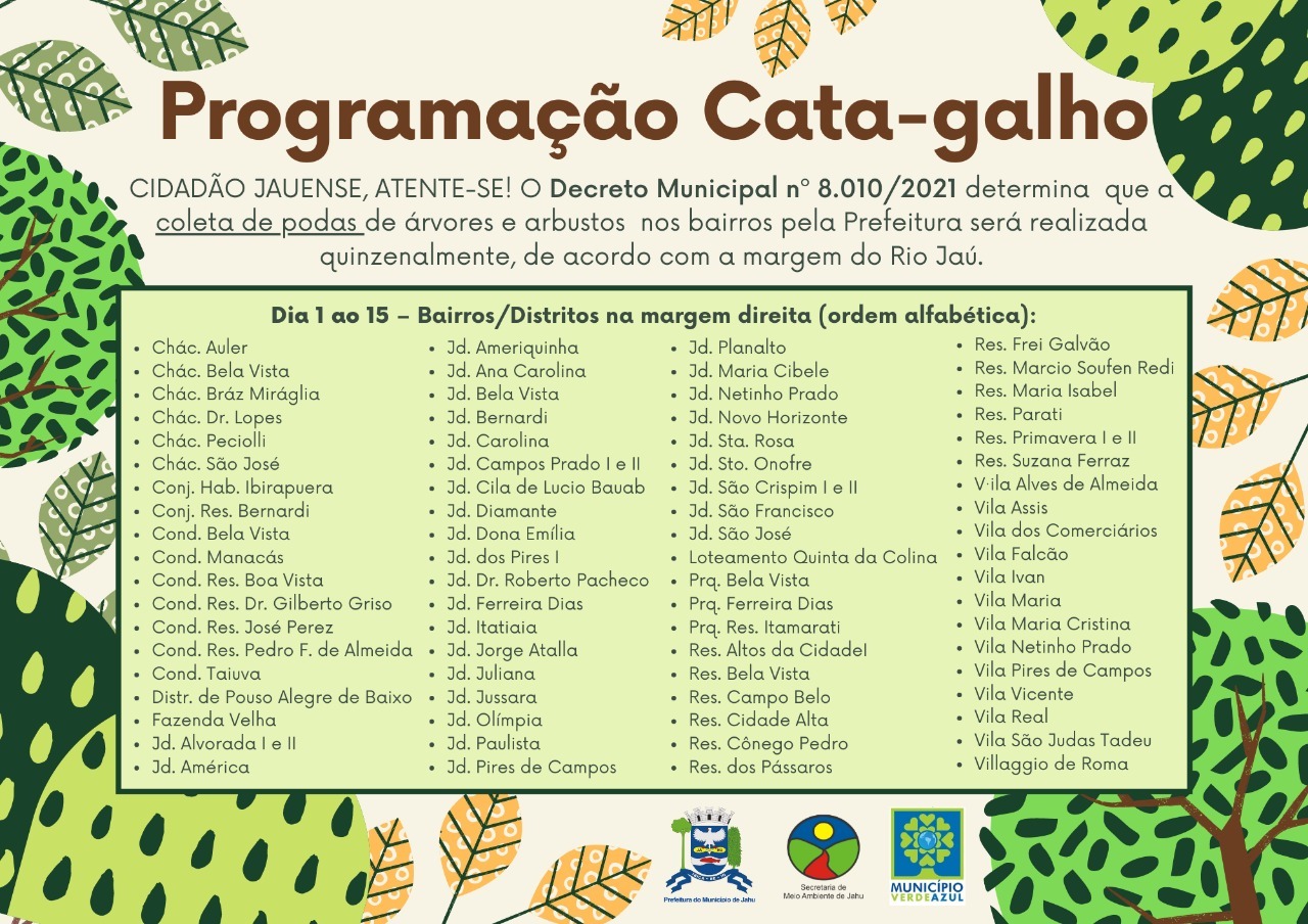 COLETA DE PODAS DE ÁRVORES E ARBUSTOS