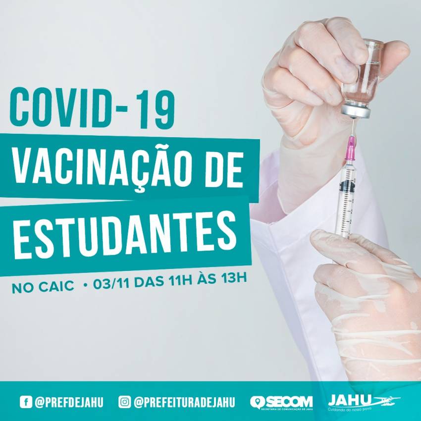 ESTUDANTES DO CAIC RECEBEM VACINA CONTRA COVID-19 NA ESCOLA