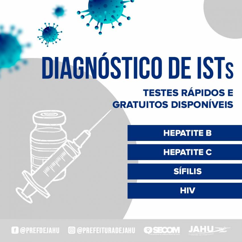 TESTES RÁPIDOS E GRATUITOS DISPONÍVEIS NO DIAGNÓSTICO DE ISTs