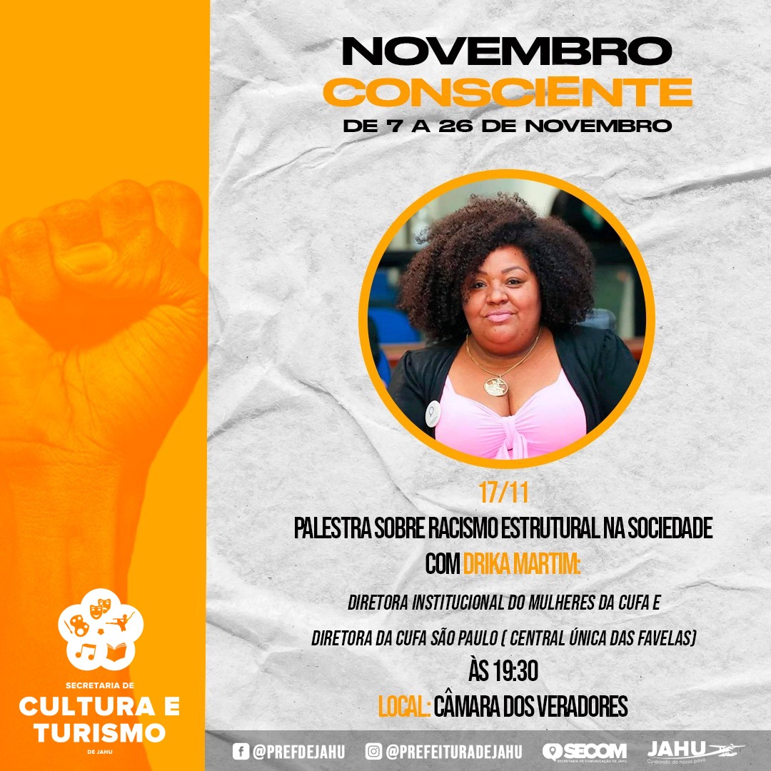 RACISMO ESTRUTURANTE É TEMA DE PALESTRA
