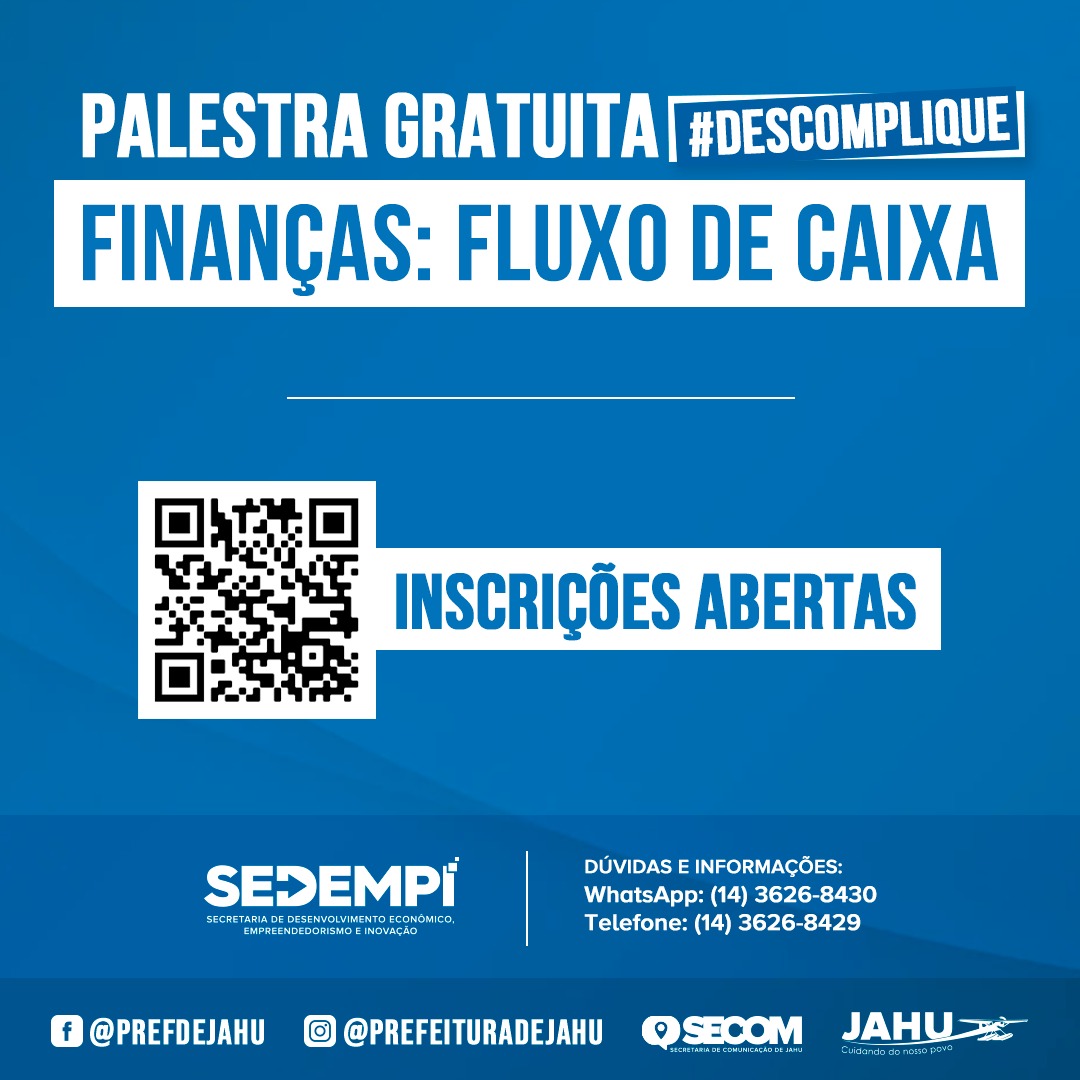 PALESTRA GRATUITA ABORDA FINANÇAS E FLUXO DE CAIXA