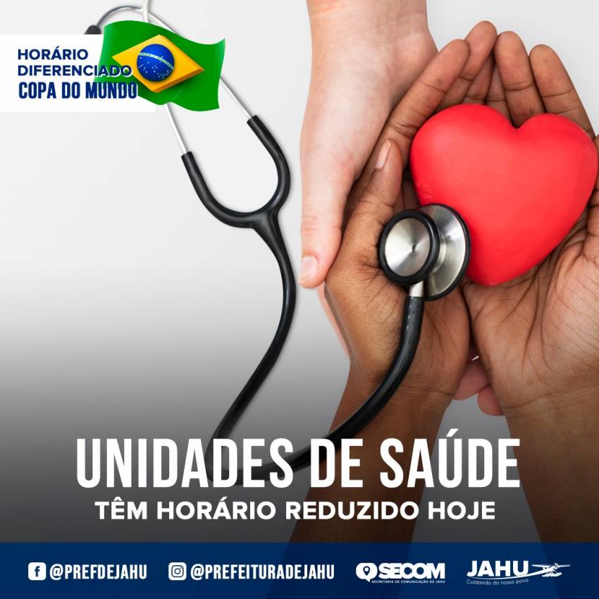 UNIDADES DE SAÚDE TÊM HORÁRIO REDUZIDO HOJE