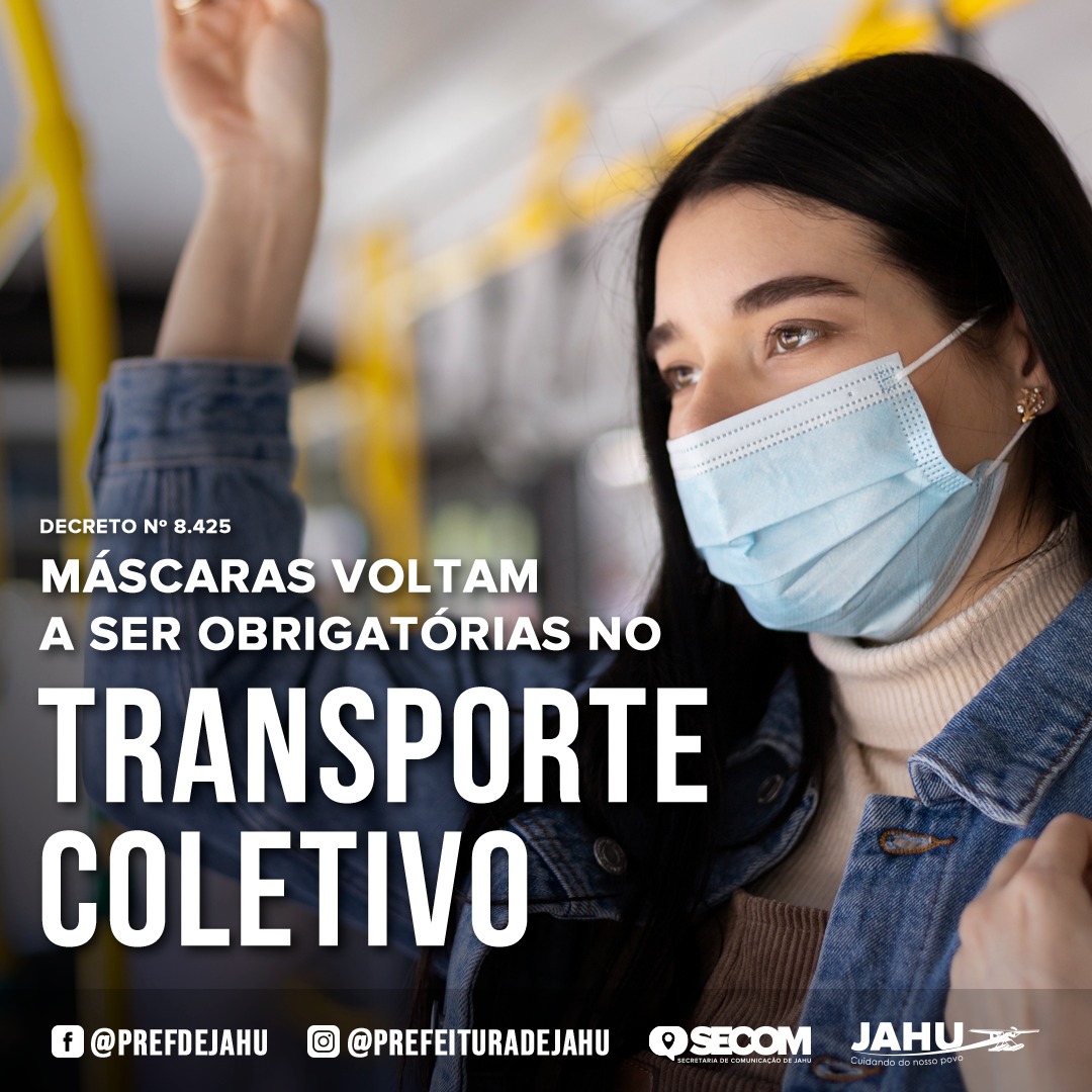 MÁSCARAS VOLTAM A SER OBRIGATÓRIAS NO TRANSPORTE COLETIVO