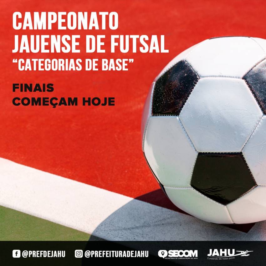 FINAIS DO CAMPEONATO JAUENSE DE FUTSAL DAS CATEGORIAS DE BASE COMEÇAM HOJE