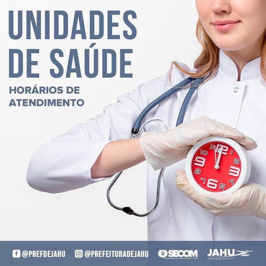 HORÁRIOS DE ATENDIMENTO NAS UNIDADES DE SAÚDE HOJE